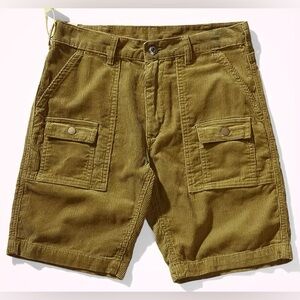 Corduroy Cargo Short with Front Pockets [Bright Army Green]